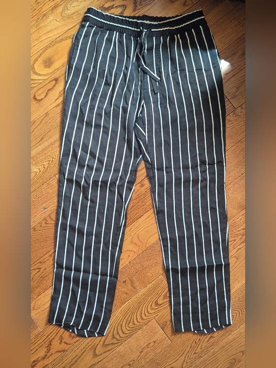Haider Ackermann Other - Haider Ackermann Black Pants with White Pinstripes